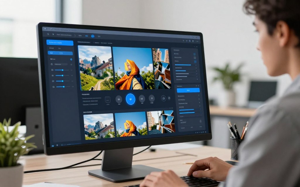 AI image upscaling interface
